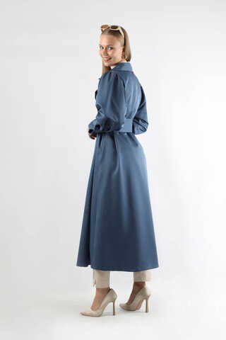 Balon Kol Trençkot İndigo - 6