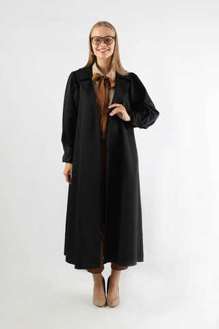 Balon Kol Trençkot Siyah - 3