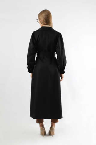 Balon Kol Trençkot Siyah - 6