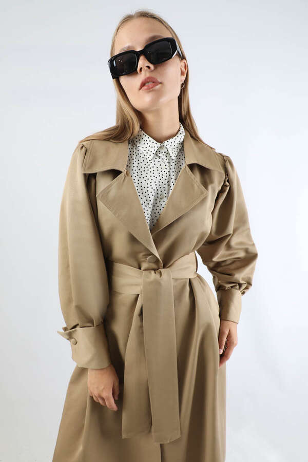 Balon Kol Trençkot Taş - 2