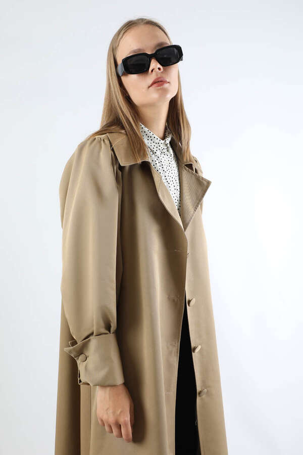 Balon Kol Trençkot Taş - 4