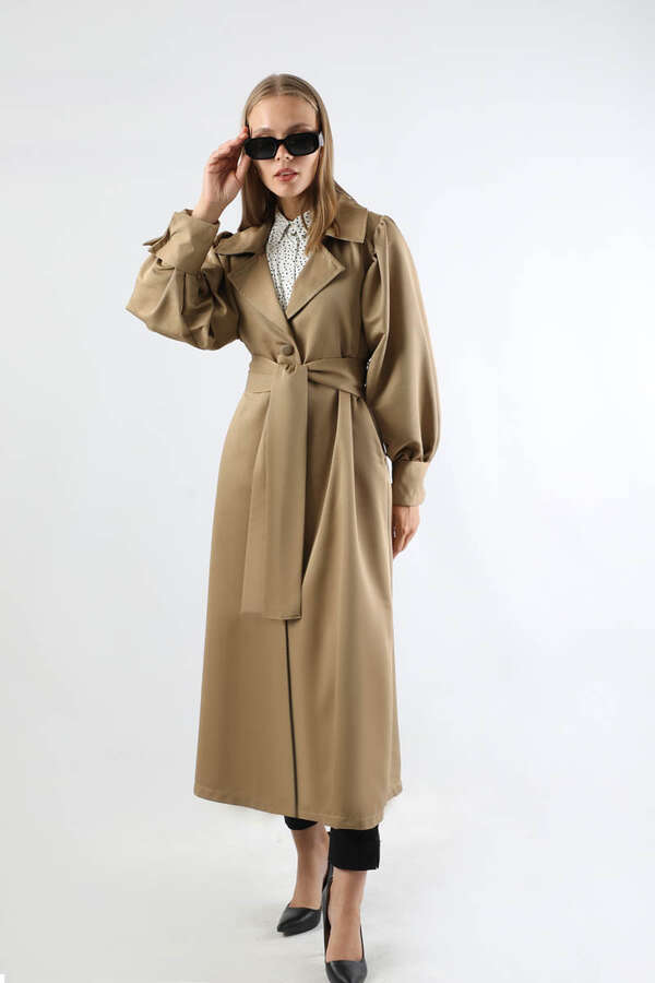 Balon Kol Trençkot Taş - 5