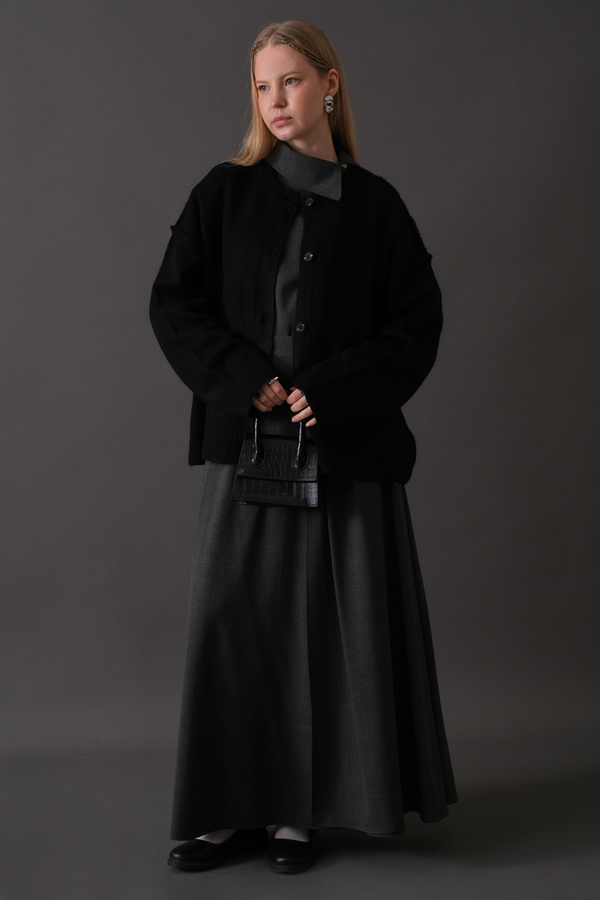 Basic Knit Cardigan Black - 1