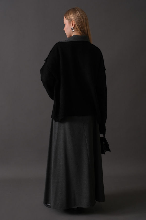 Basic Knit Cardigan Black - 11