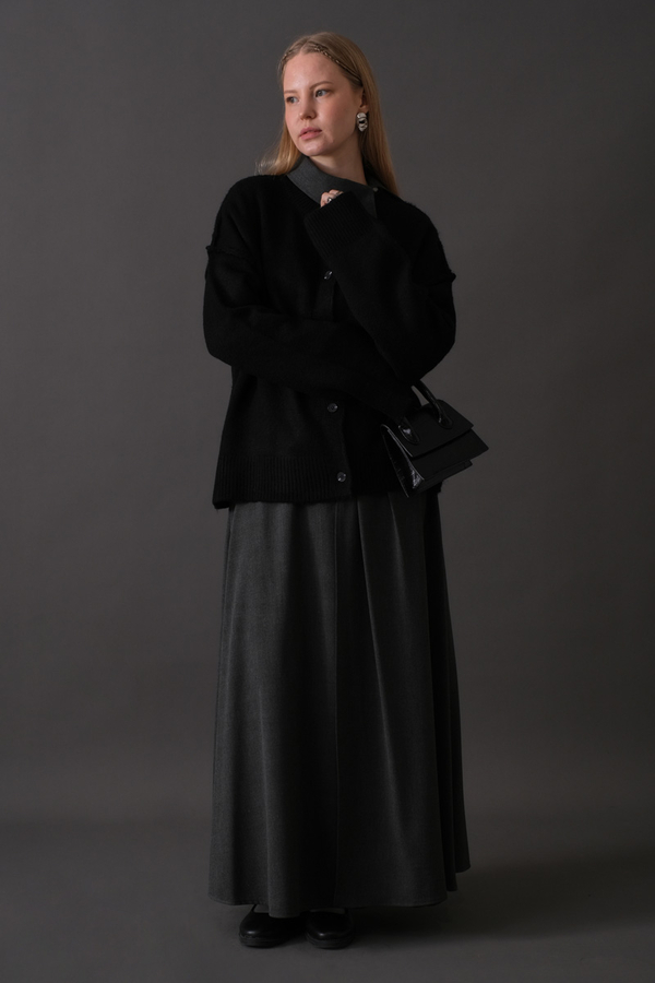 Basic Knit Cardigan Black - 3