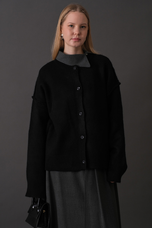 Basic Knit Cardigan Black - 6