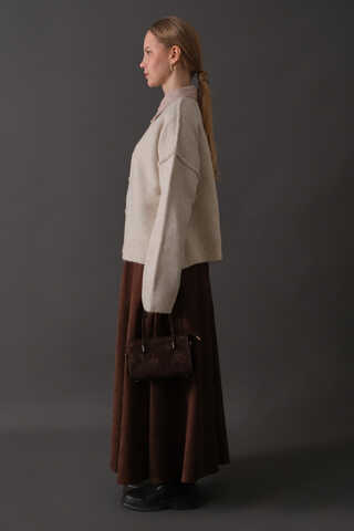 Basic Knit Cardigan Stone - 5