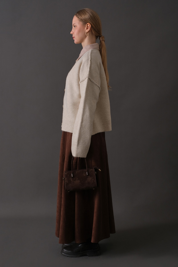 Basic Knit Cardigan Stone - 5