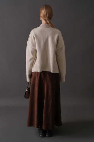 Basic Knit Cardigan Stone - 12