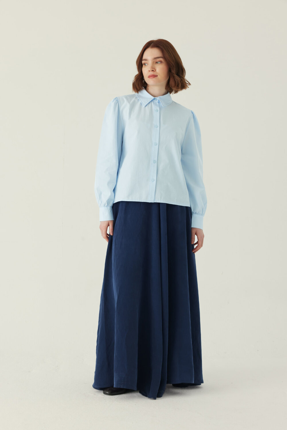 Basic Poplin Gömlek Bebe Mavisi 