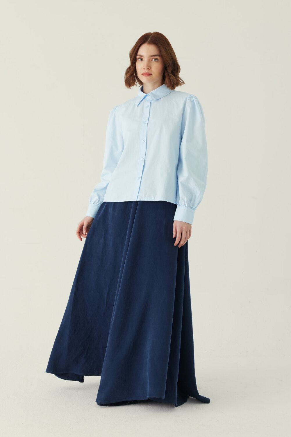 Basic Poplin Gömlek Bebe Mavisi (1)