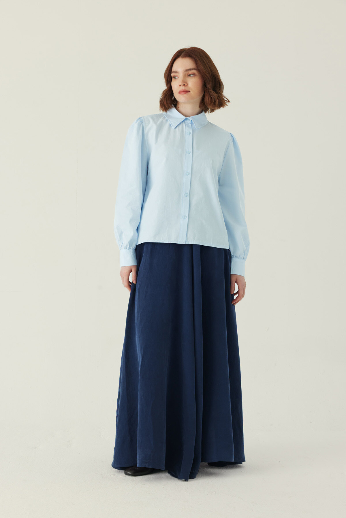 Basic Poplin Gömlek Bebe Mavisi