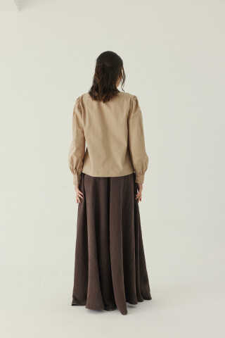 Basic Poplin Gömlek Bej (1)