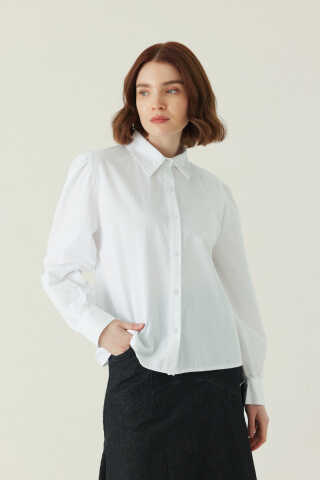 Basic Poplin Gömlek Beyaz - 2