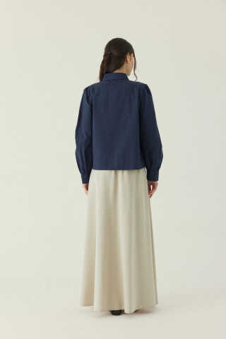 Basic Poplin Gömlek Lacivert - 4