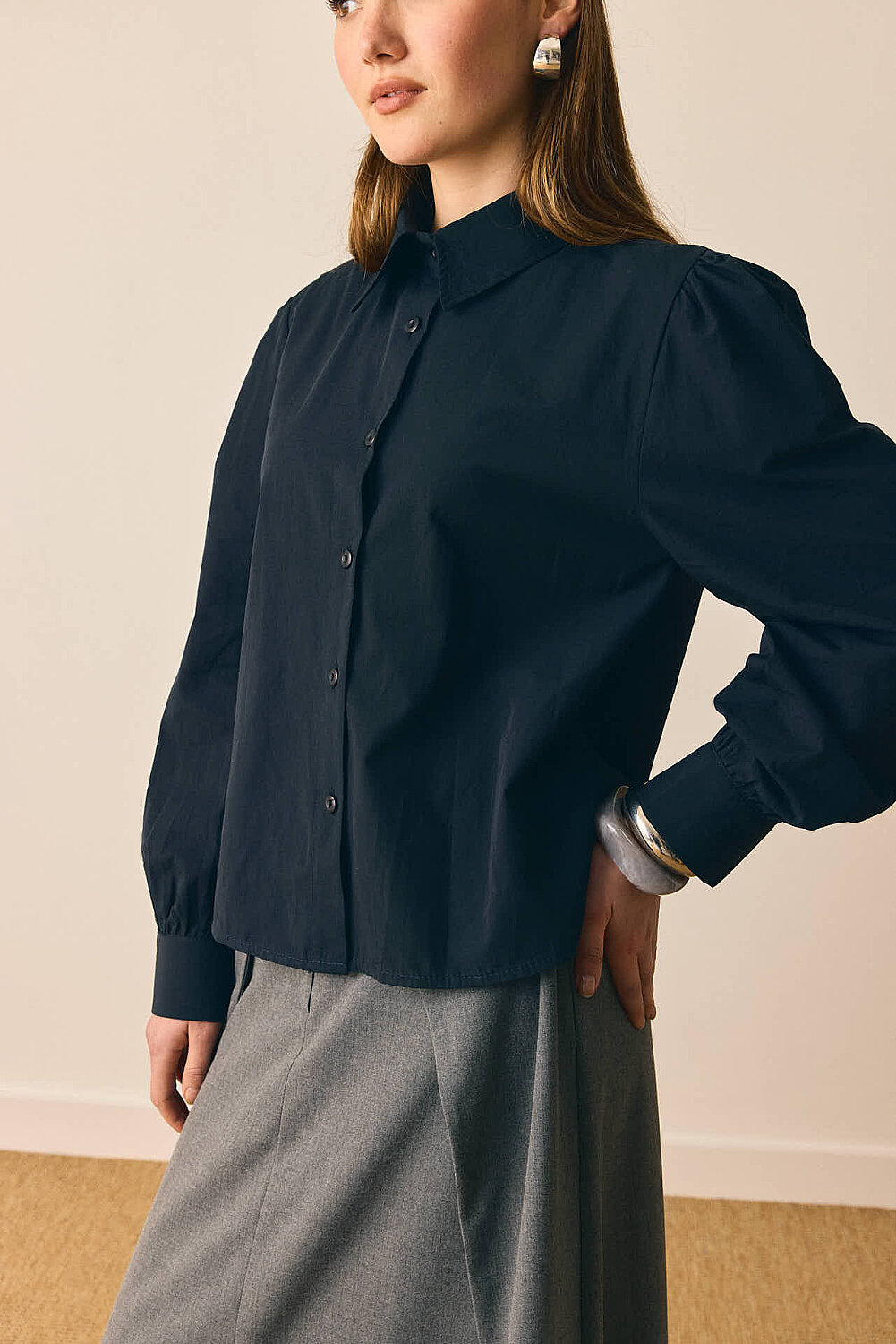 Basic Poplin Gömlek Siyah 