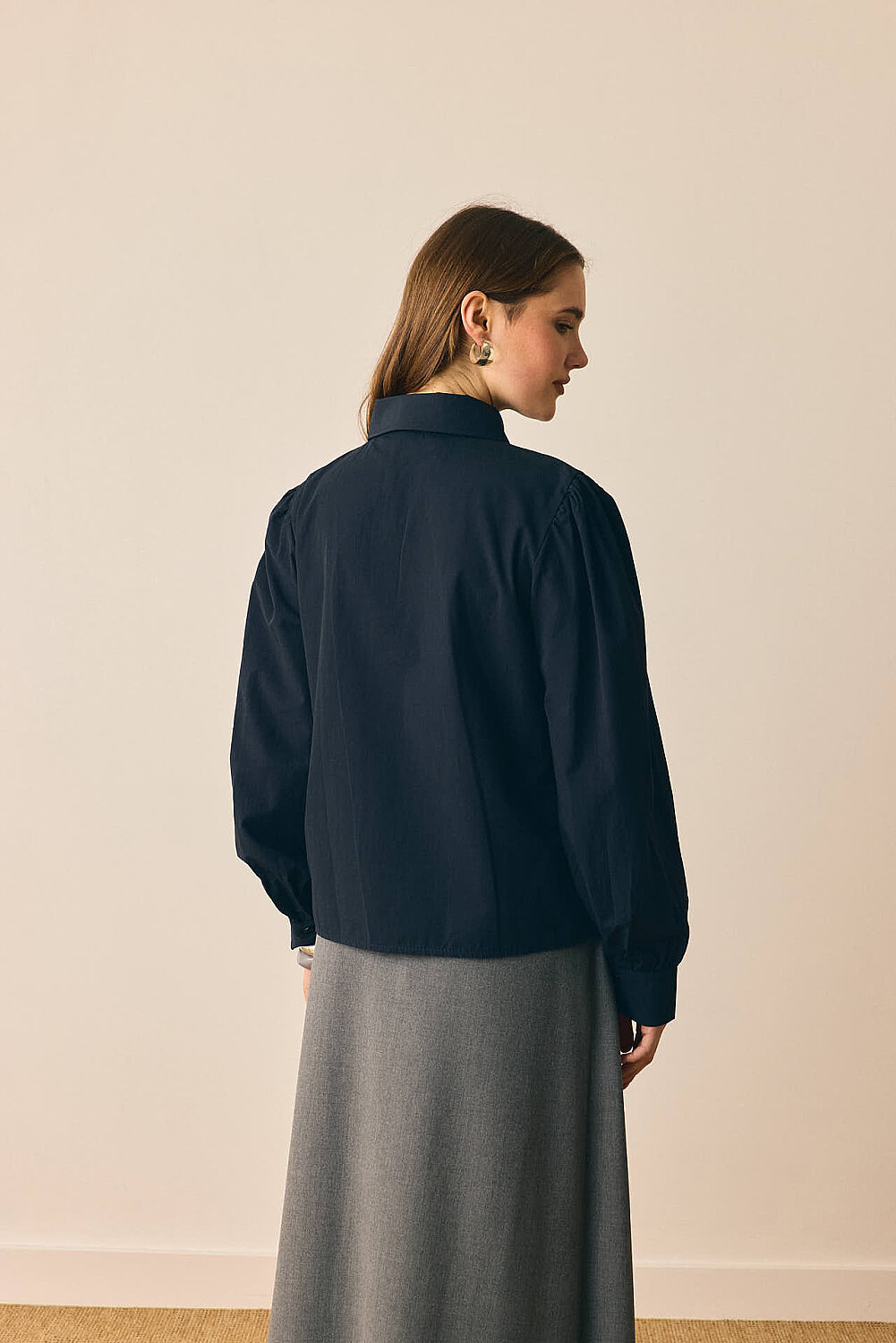 Basic Poplin Gömlek Siyah - 7