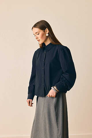 Basic Poplin Gömlek Siyah - 4