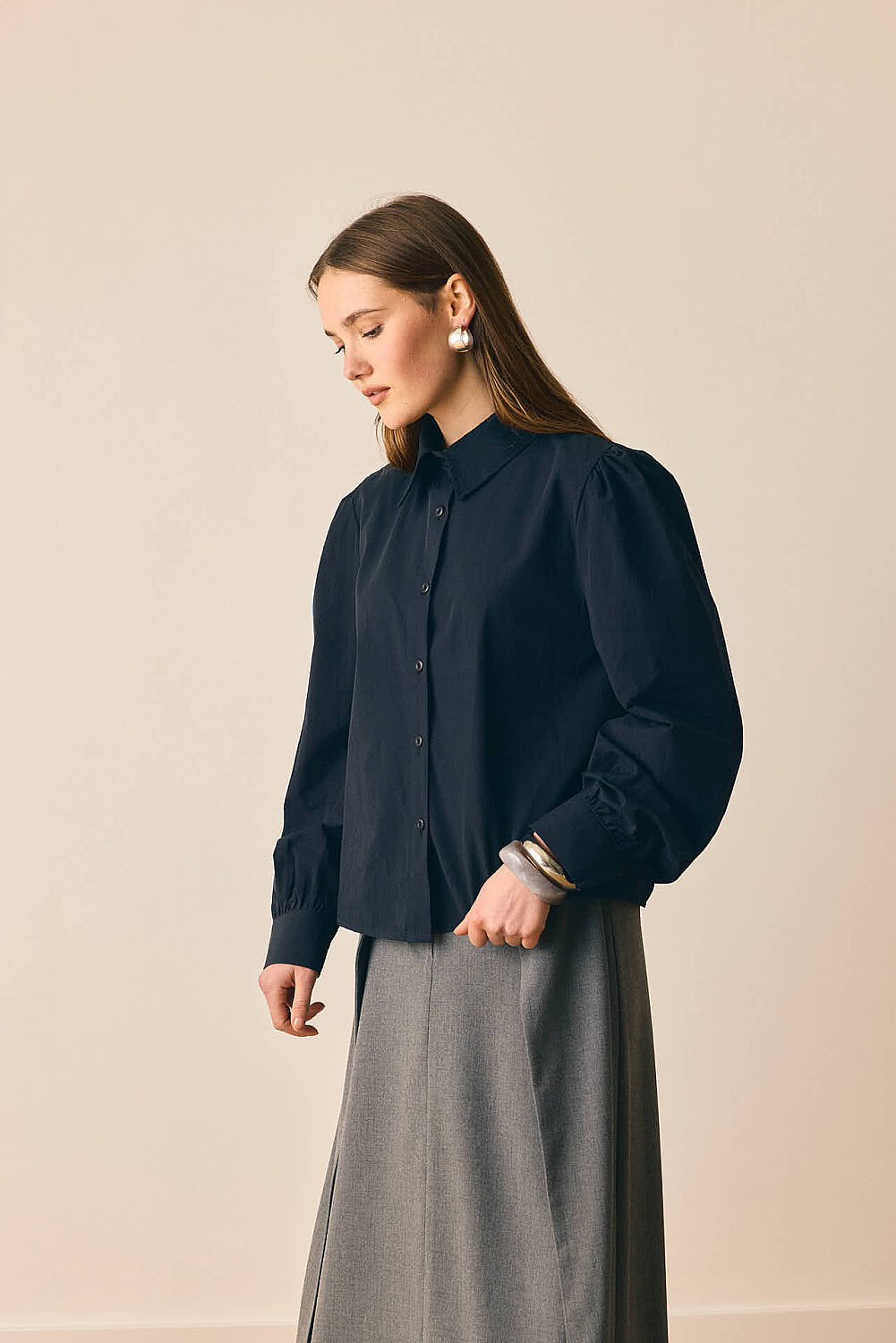 Basic Poplin Gömlek Siyah - 4