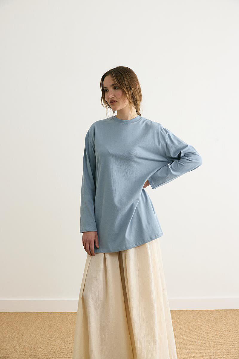 Basic Tişört Duman Mavisi