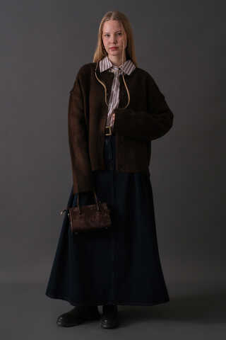 Basic Triko Hırka Kahverengi - 4