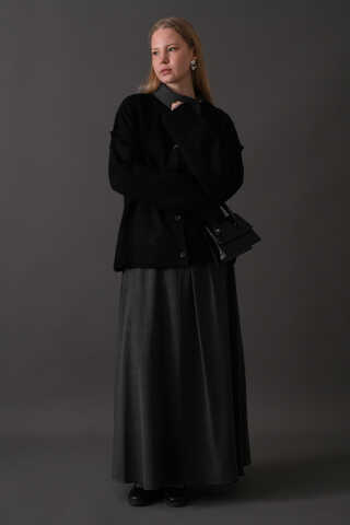 Basic Triko Hırka Siyah - 3