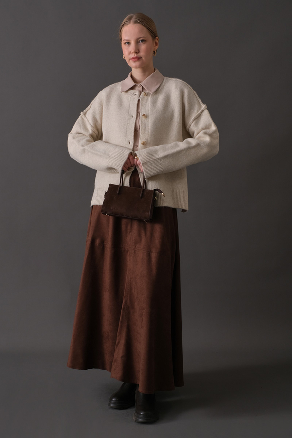 Basic Triko Hırka Taş - 1