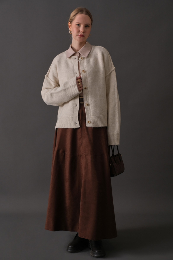 Basic Triko Hırka Taş - 7