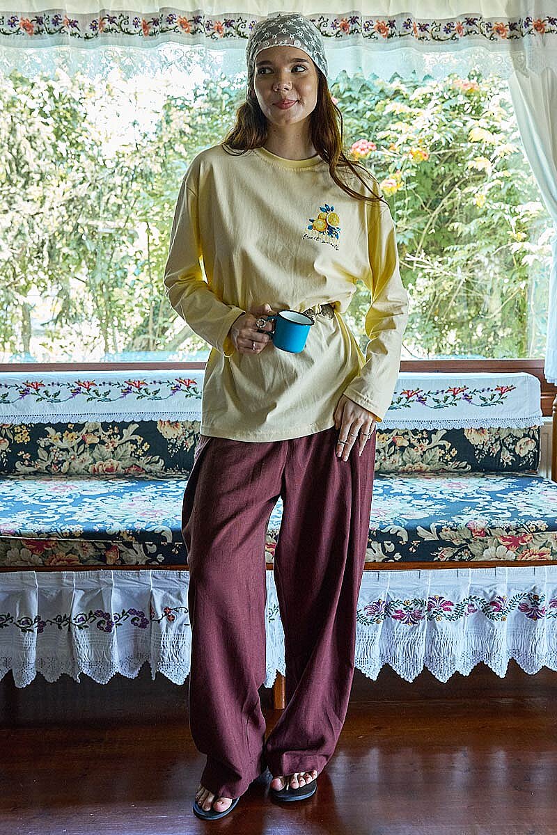 Limon Baskılı Uzun Kol Tişört Sarı - 6