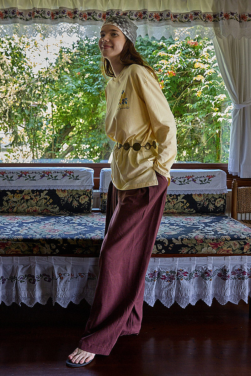 Limon Baskılı Uzun Kol Tişört Sarı - 3