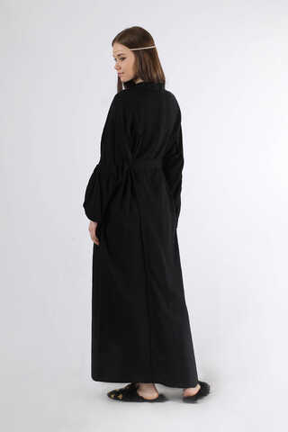 Bat Sleeve Loose Dress Black - 5