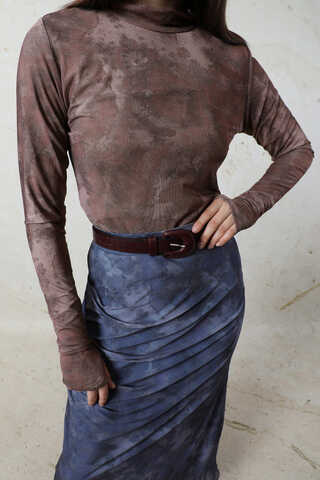 Batik Desenli Body Bordo - 6