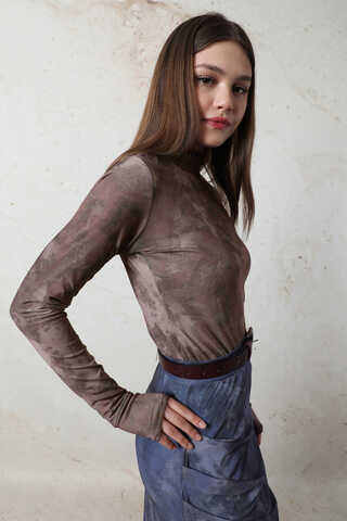 Batik Desenli Body Bordo - 3