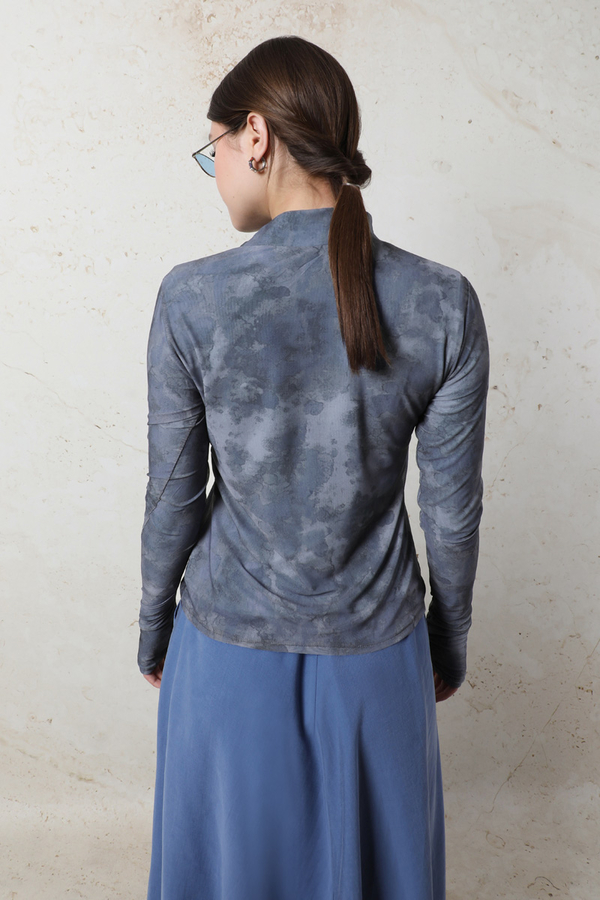 Batik Desenli Body Mavi - 7