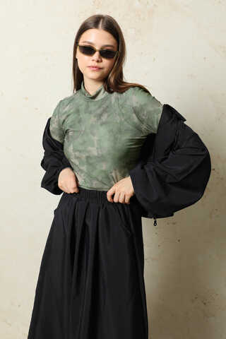 Batik Desenli Body Yeşil - 2