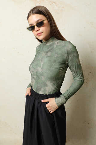 Batik Desenli Body Yeşil - 7