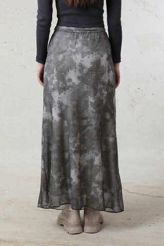 Batik Desenli Tül Etek Füme - 6