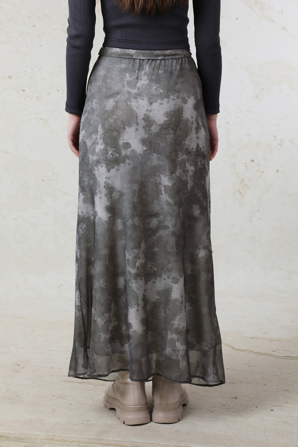 Batik Desenli Tül Etek Füme - 6