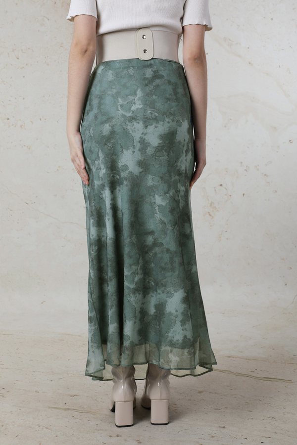 Batik Desenli Tül Etek Mint - 6