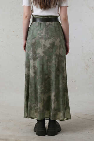 Batik Desenli Tül Etek Yeşil - 6