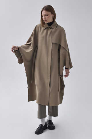 Batwing Sleeve Trenchcoat Camel - 4
