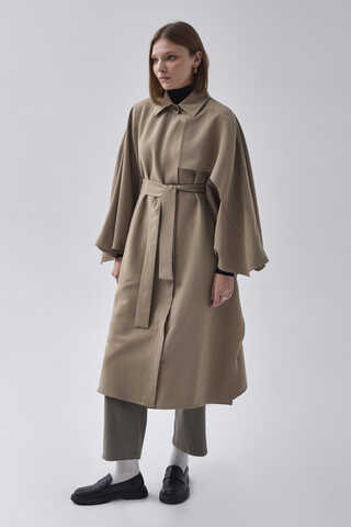 Batwing Sleeve Trenchcoat Camel - 8
