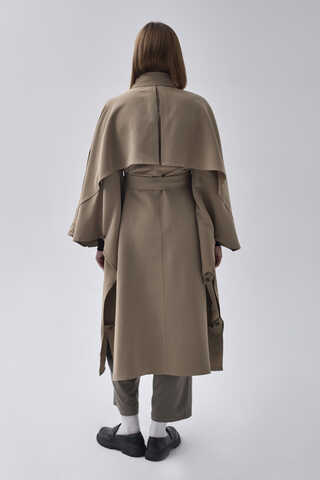 Batwing Sleeve Trenchcoat Camel - 9