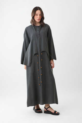 Beaded Jilbab Set Anthracite - 2