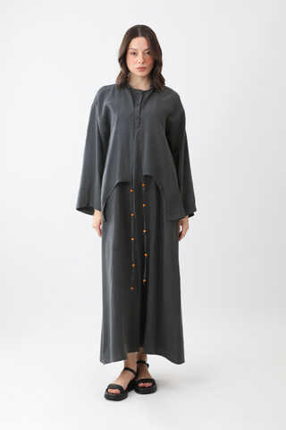 Beaded Jilbab Set Anthracite - 1