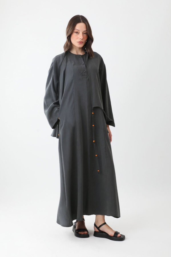 Beaded Jilbab Set Anthracite - 6