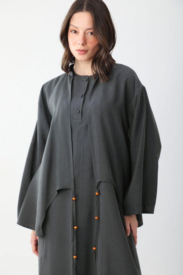 Beaded Jilbab Set Anthracite - 4