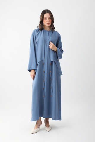 Beaded Jilbab Set Indigo - 1