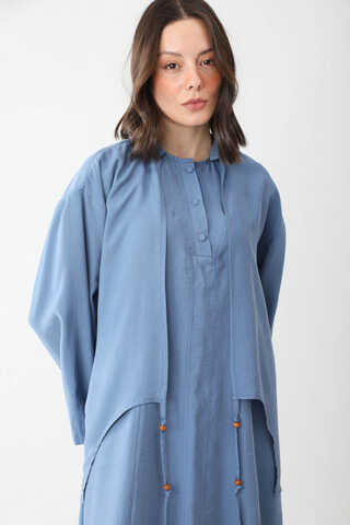 Beaded Jilbab Set Indigo - 5