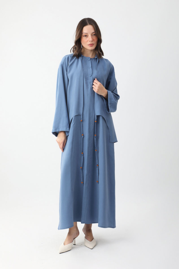 Beaded Jilbab Set Indigo